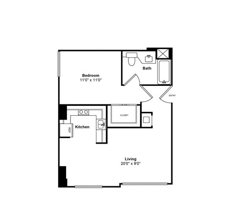 A19 Ocean View 2d Floor Plan, Sea Castle by Windsor, Santa Monica, CA 90401